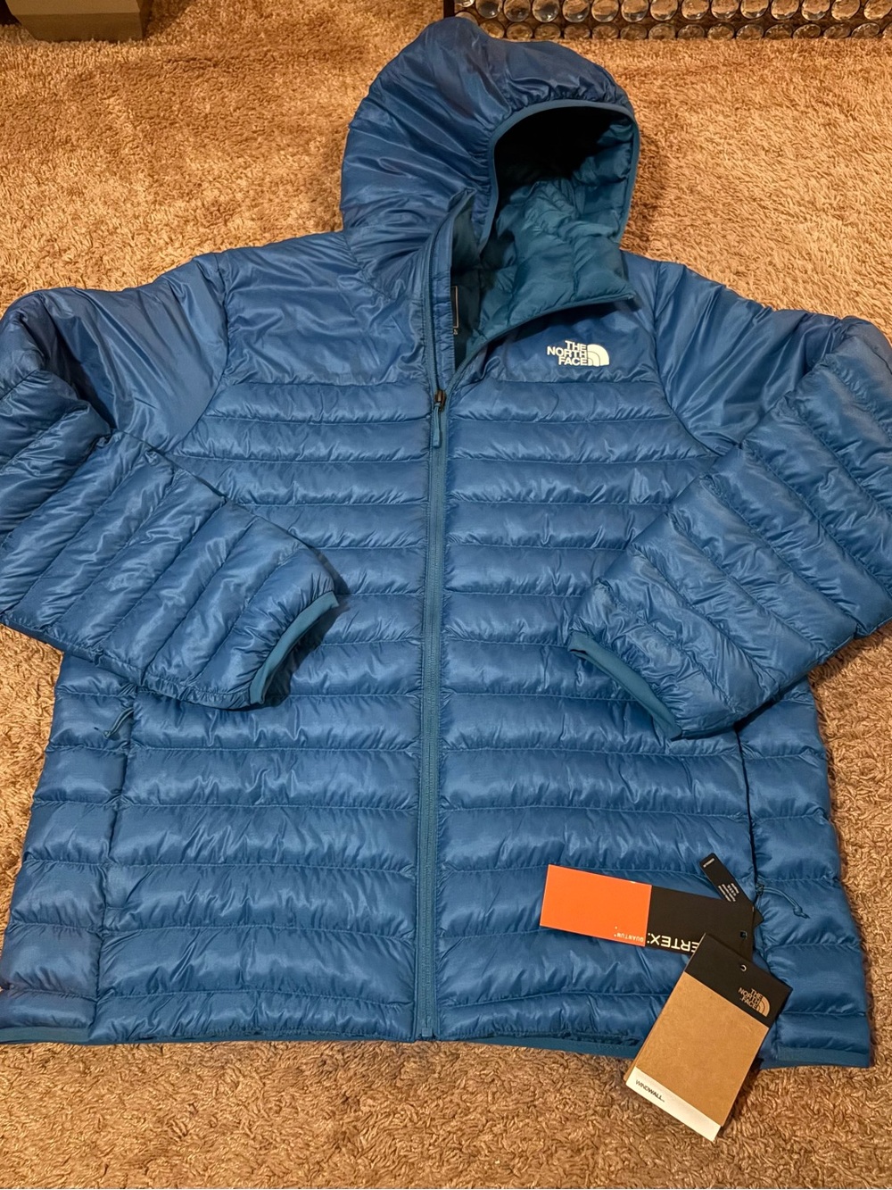 The North Face Women's Blue Hooded Lightweight Puffer Jacket